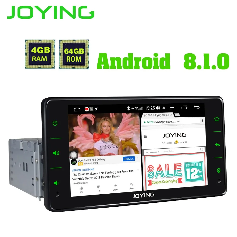 Автомобильный радиоприемник JOYING Android 8 1 4 Гб ОЗУ 64 ПЗУ поддержка 3G/4G Восьмиядерный