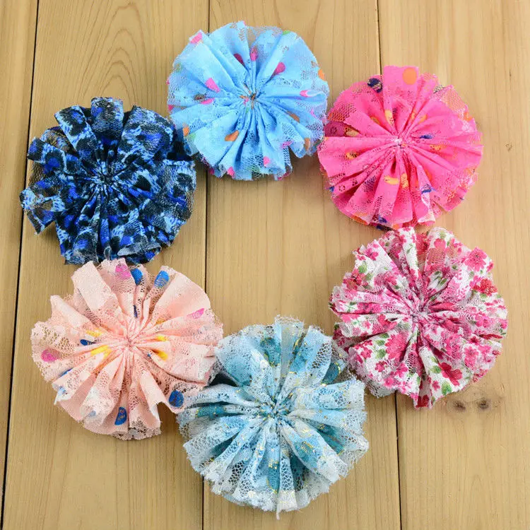 100 шт./лот Новое поступление 3 &quotшитые кружевные цветы с принтом для бутиковой