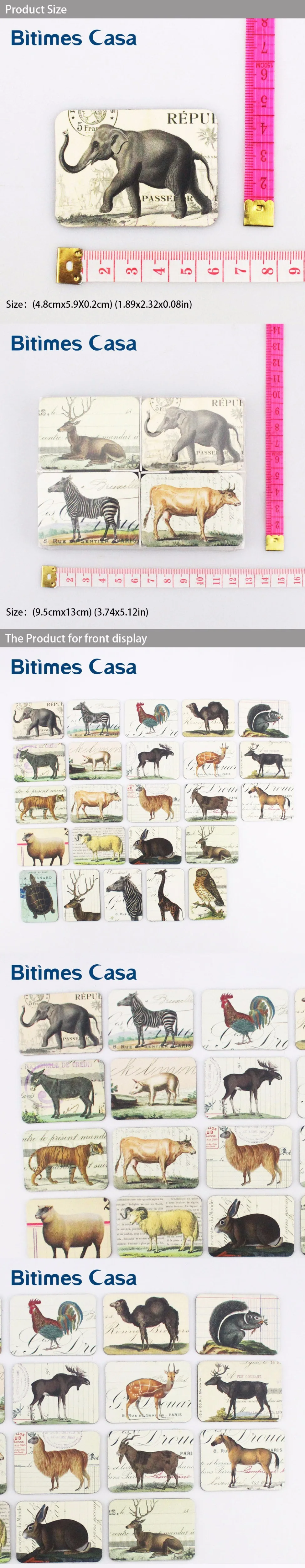 Bitimes 24 шт. животные дизайн холодильник набор магнитов олень лошадь Тигр магнитные наклейки обучающая игрушка домашний декор