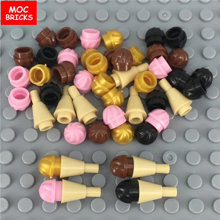 10 шт./лот MOC кирпичи мороженое конусы посуда Город Друзья Новые DIY Развивающие