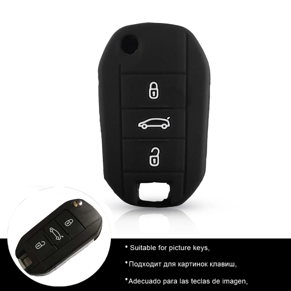Силиконовый чехол-книжка для автомобильного ключа KEYYOU 3 BT Citroen C4 CACTUS C5 C3 C4L Peugeot 508 301