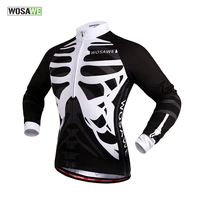 wosawe skeleton sublimation printing cycling jersey wear 3 style polyester cycling clothing summer men quick dry bicycle jerseys