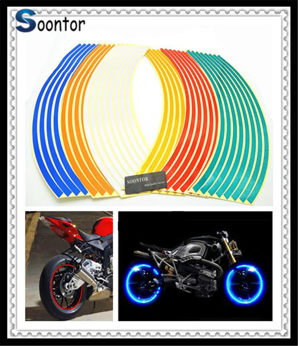 

Strip Motorcycle Wheel Sticker Reflective Decal Rim Tape for MV Agusta Rivale 800 TuRismo Veloce YAMAHA TWIN THRUXTON R Steve