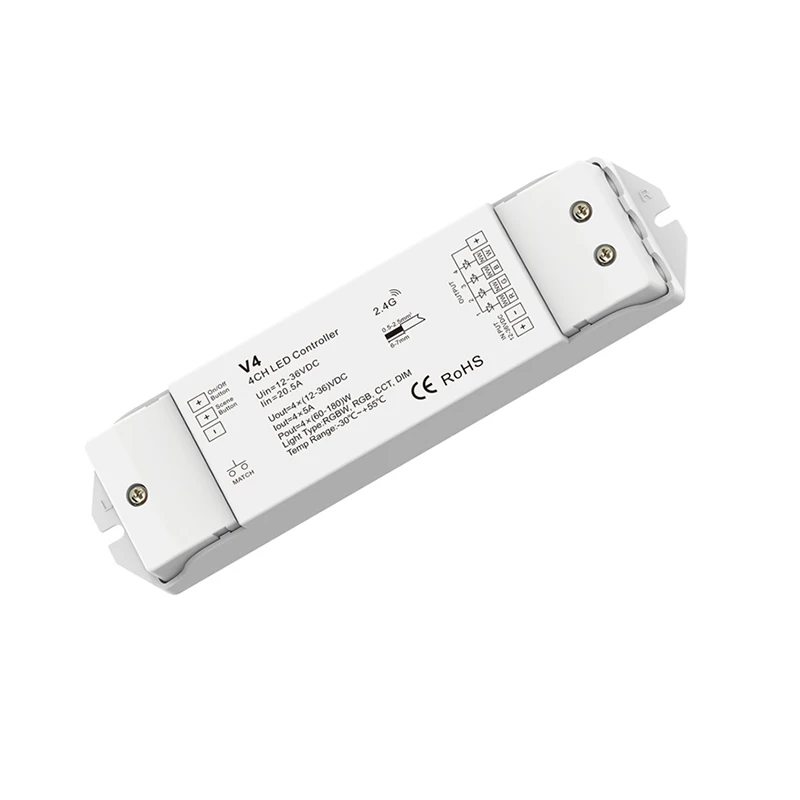 

New UFO Wifi Led RGBW Strip Controller DC12V -24V Wireless Receiver V4 RGB RGBW String Controller 16 Zone DIY House Light System