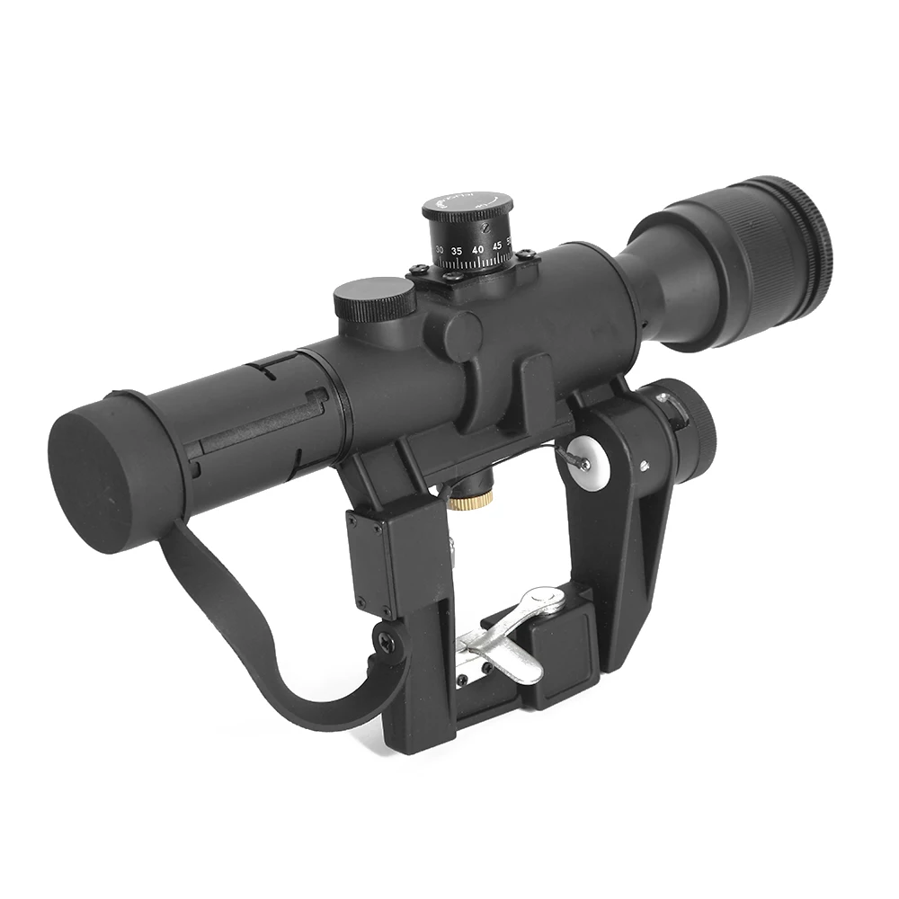 Тактический прицел LUGER SVD Dragunov Optics 4x26 красный с подсветкой красной точкой для
