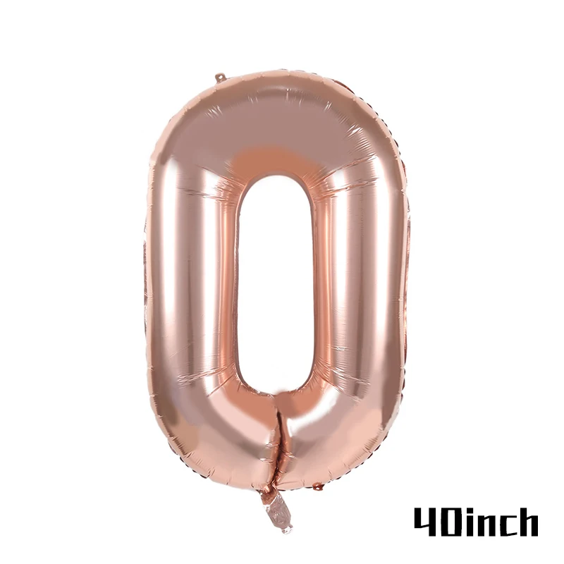 1pcs Number0 Balloon MEIDDING С Днем Рождения Фольга из розового золота воздушный шар воздушные шары Свадебный декор 30/40/50th день рождения принадлежности для юбилейной вечеринки - Цвет: 1pcs Number0 Balloon
