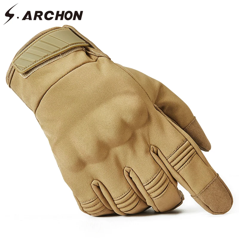 

S.ARCHON Winter Tactical Camouflage Gloves Men Warm Full Finger Military Camo Mittens Paintball Airsoft SWAT Army Combat Gloves