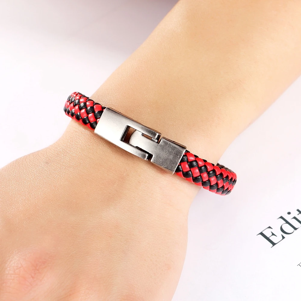 Браслет TYO из искусственной кожи черного/коричневого/Красного/синего цвета с