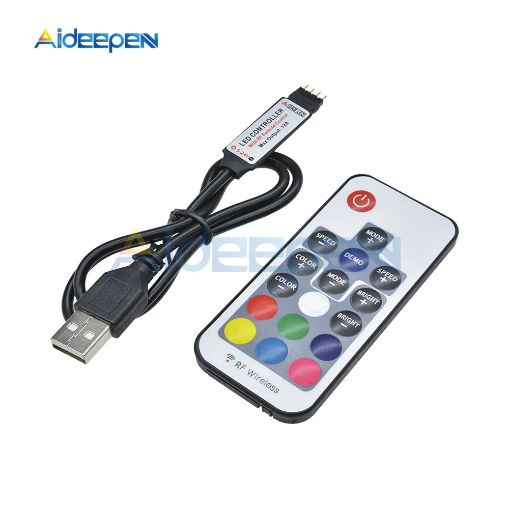 5V 12V RGB IR RF пульт дистанционного управления USB SMD 5050 Светодиодная лента s светильник