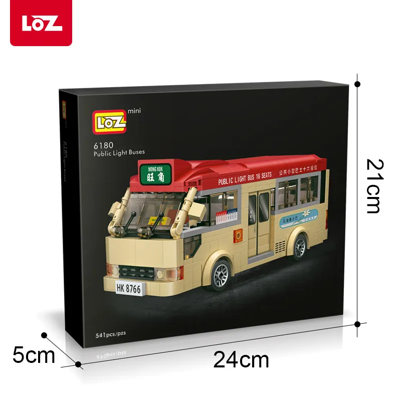 

2019 new arrive LOZ small particles spell insert mini building blocks Hong Kong bus model mini-styling car for children gifts