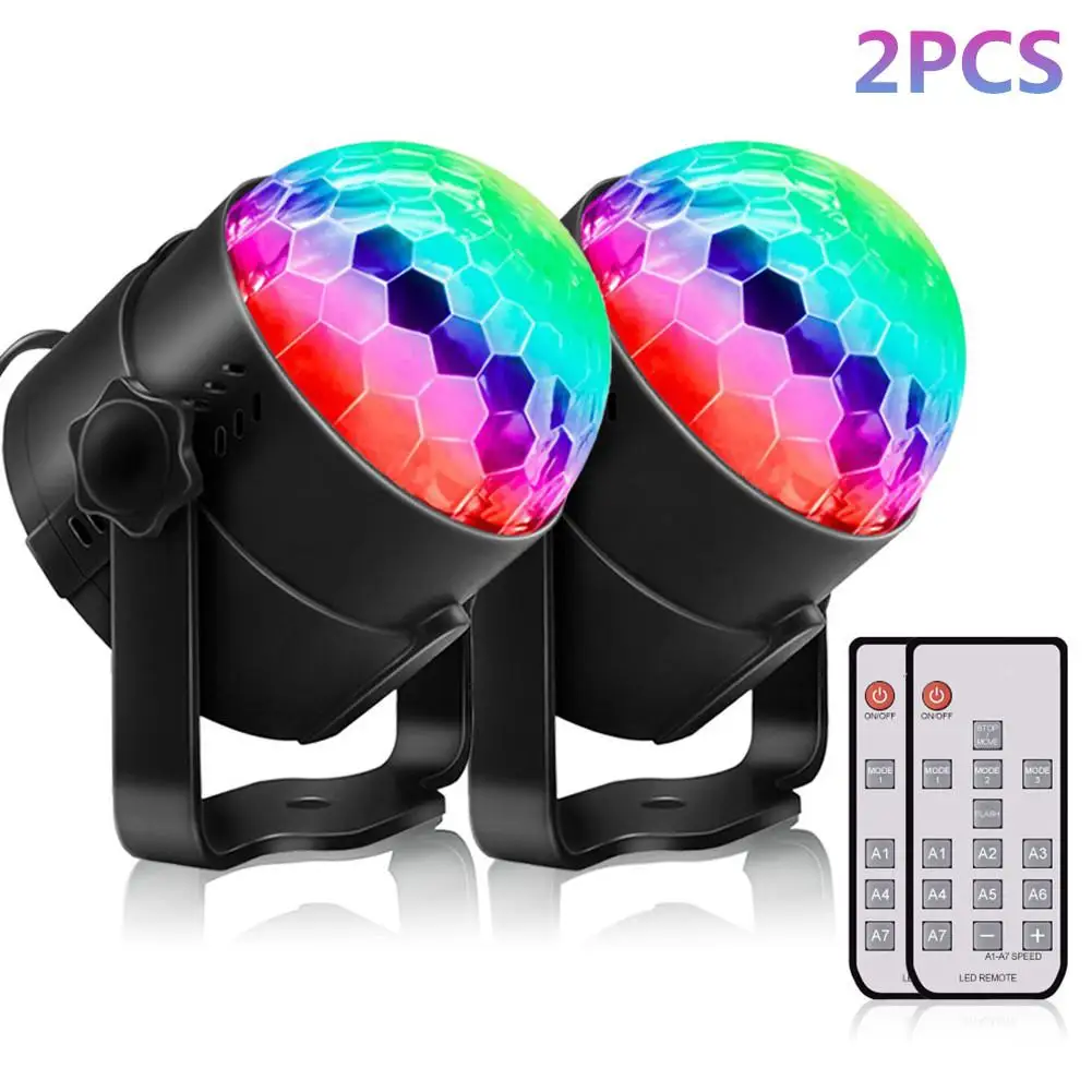 DSstyles 2 шт. LED 3 Вт RGB мини сценическая лампа магический шар Светильник проектор клуб