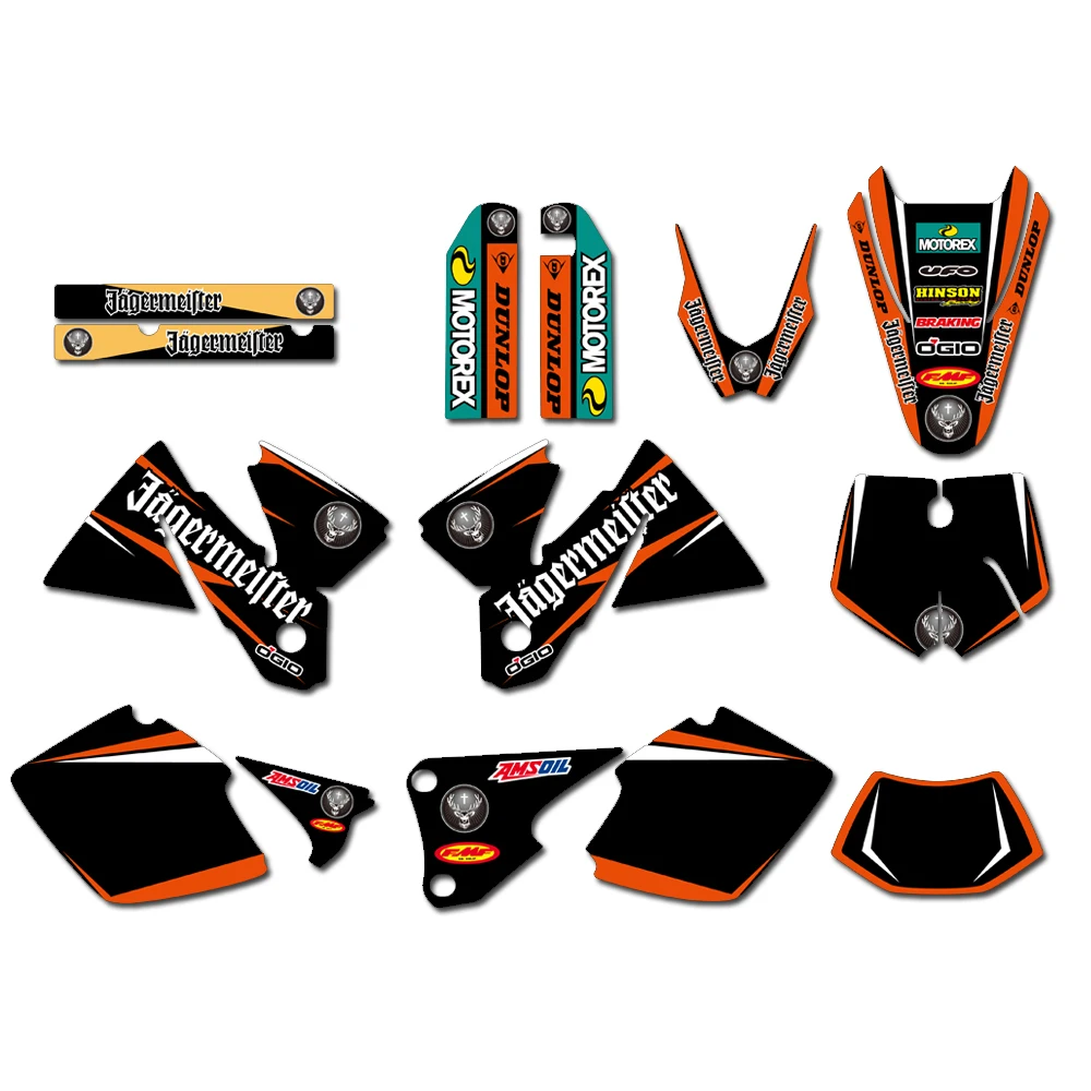 Для KTM 125 200 250 300 380 400 EXC 1998 2000 Графический фон для мотоцикла команды наклейки Набор