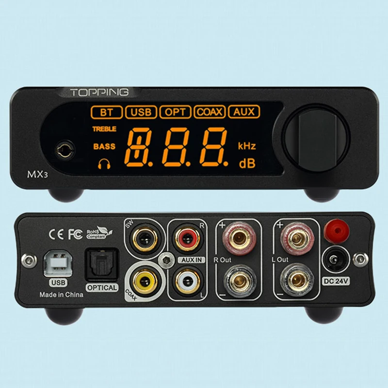TOPPING MX3 TDA7498E PCM5102A Многофункциональный Bluetooth цифровой Hifi аудио усилитель 40 Вт * 2 USB