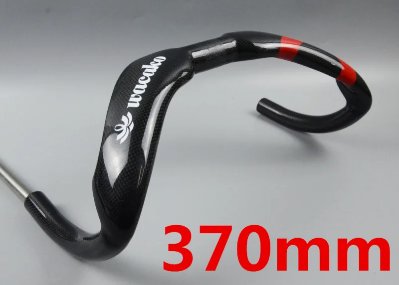 wacako 370mm 3K Wacako дороги углерода TT руль бар трек sprinter bar труба из углеродистого волокна 3K глянцевое покрытие 31,8 мм 370/385 мм суете гонок баров Велосипеды - Цвет: wacako 370mm 3K