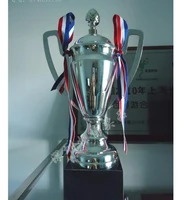silver metal trophy sports cup football big ear engraved characters customized lettering world cup scene custom