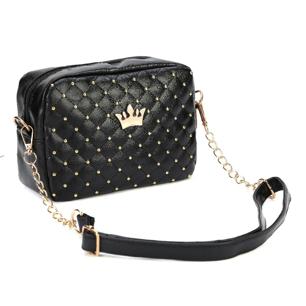

Luxury Crown Women Bags Designer Crossbody Bags High Quality PU Leather Bag Famous Brand Retro Shoulder Bag Rivet Sac a main