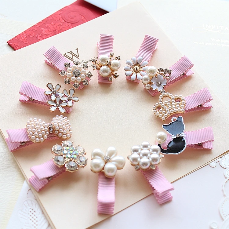 Детские заколки для волос с жемчугом Creati Crown аксессуары бантом|children hair clip|hair clipbaby