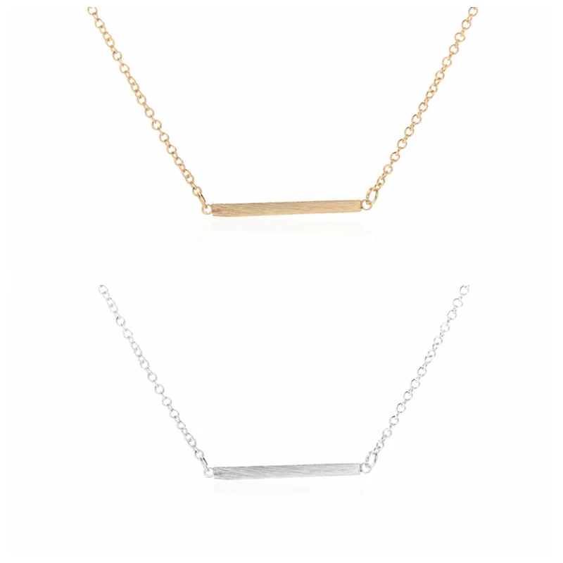 

Jisensp 10pcs/lot Fashion Simple Square Bar Necklace Pendant for Women Party Gift N010