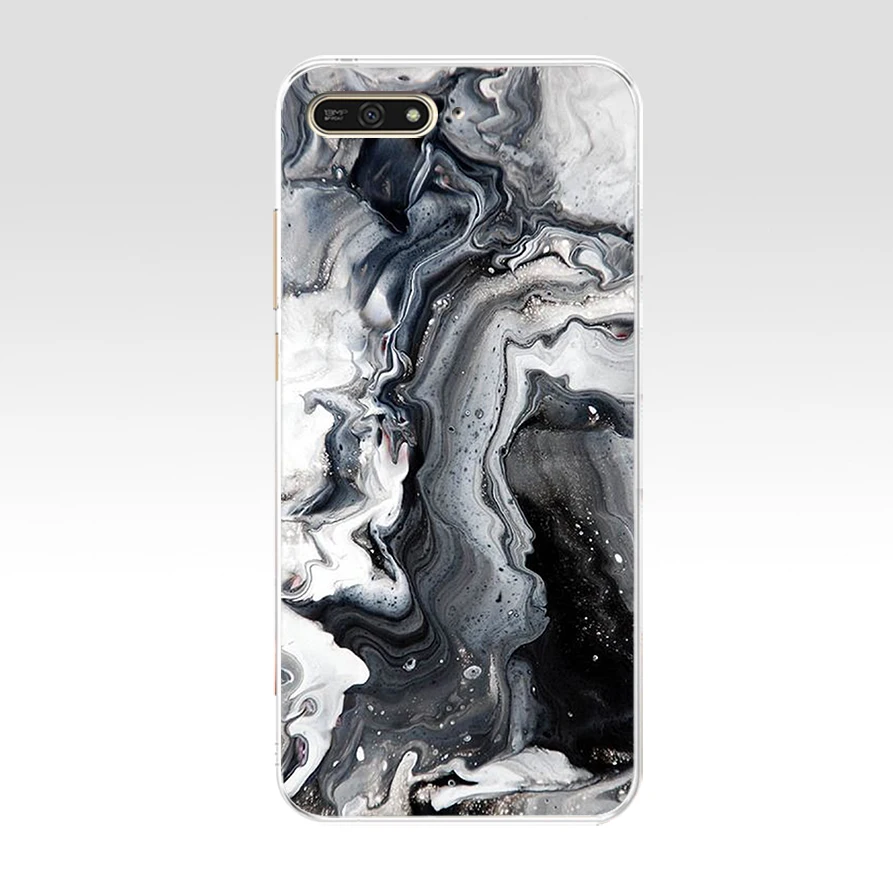 Мягкий силиконовый чехол 117AQ из ТПУ с монохроматическим мраморным рисунком для