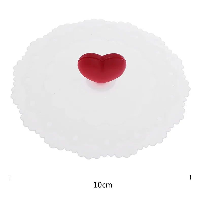 B 10cm Силиконовая крышка для чашки Love Heart с защитой от пыли герметичные крышки для чайных кофейных чашек аксессуары для питья - Цвет: B 10cm