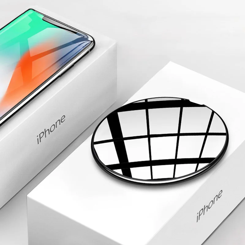 Ультра тонкий Беспроводной Зарядное устройство для iPhone 8X8 плюс Qi Быстрый