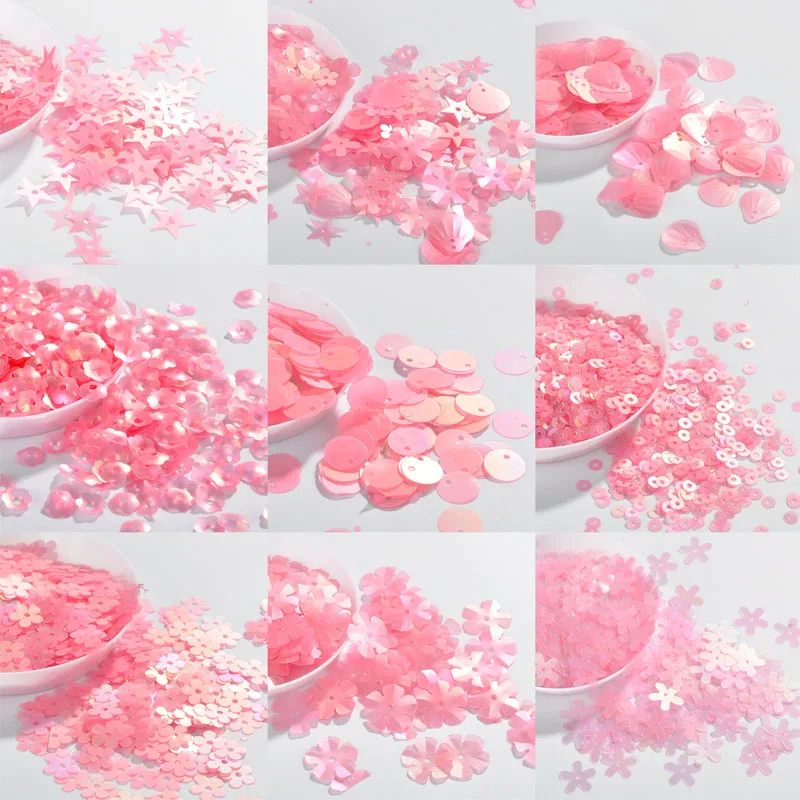 PET Sequin Magic Pink Color Sequins 500g/pack Matting sequins Paillettes Sewing Material Wedding Decoration Craft DIY Accessory