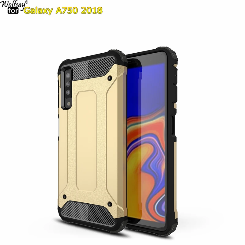 Чехол Wolfsay для Samsung Galaxy A7 2018 гибридный прочный защитный чехол из ТПУ и ПК A750 Funda |