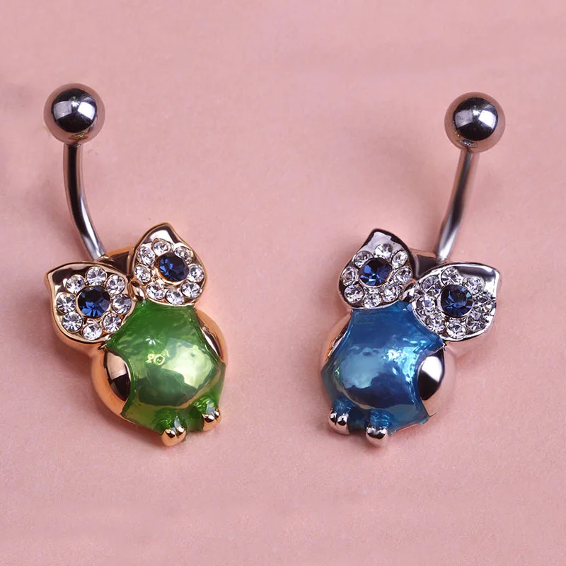 Кавайные аксессуары для пирсинга тела совы ювелирные изделия живота из