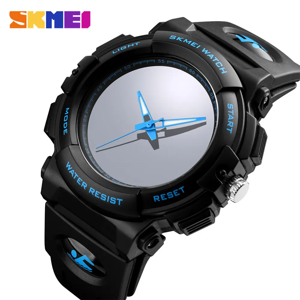 Blue SKMEI 1521, креативный синий светодиодный, с подсветкой, зеркальные Спортивные наручные часы, мужские Кварцевые ударостойкие часы, 50 м, водонепроницаемые, Relogio Masculino - Цвет: Blue