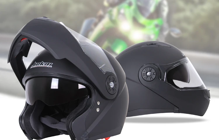 Мотоцикл JIEKAI шлемы с двойным козырьком из углеродного волокна Moto Casco модульный откидной шлем DOT одобренный 115 гоночные мотокроссные шлемы