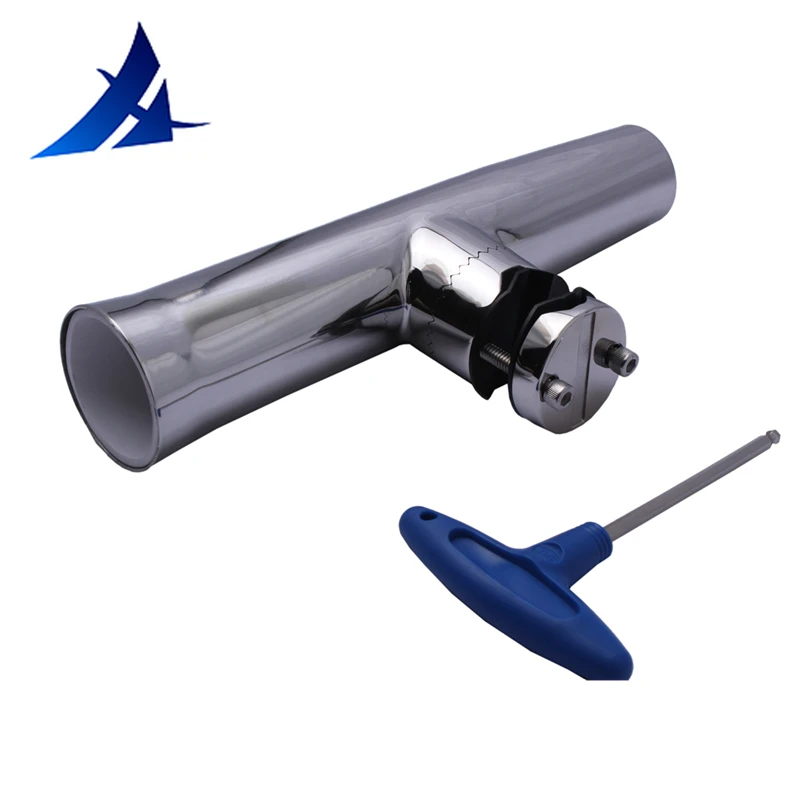 

Updated adjustable stainless steel fishing rod holder mirror polished yacht accessary with Hexagon wrench