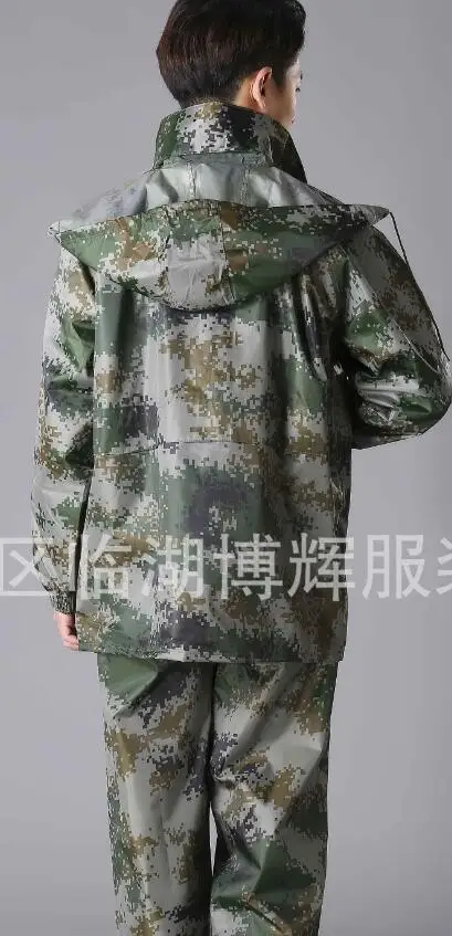 2 sets оптовая Камуфляж двойной мужчины женщины дождя плащ костюмы брюки открытый
