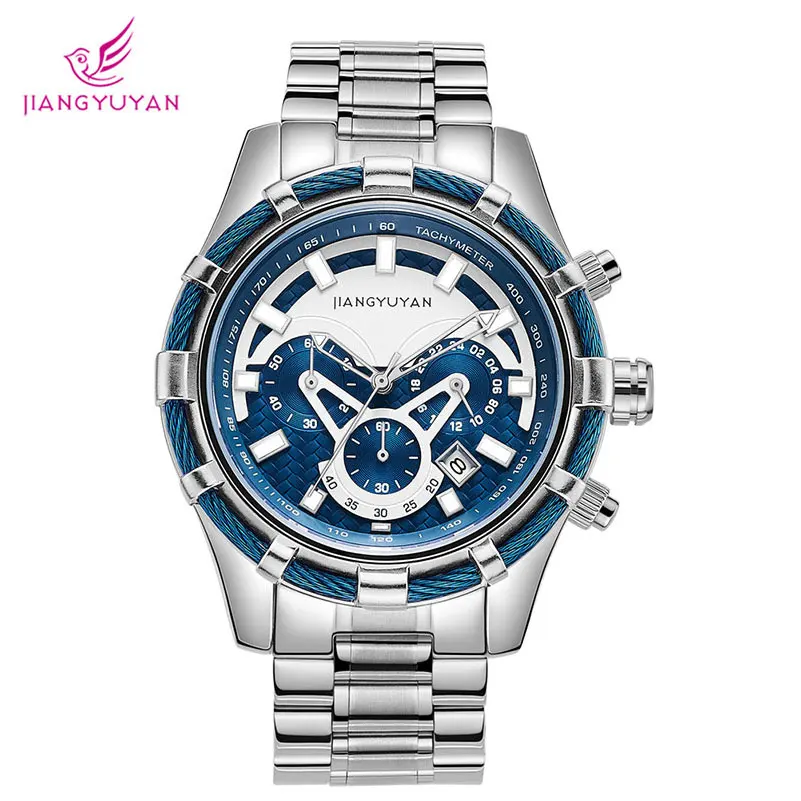 Часы наручные мужские кварцевые из нержавеющей стали модные роскошные с