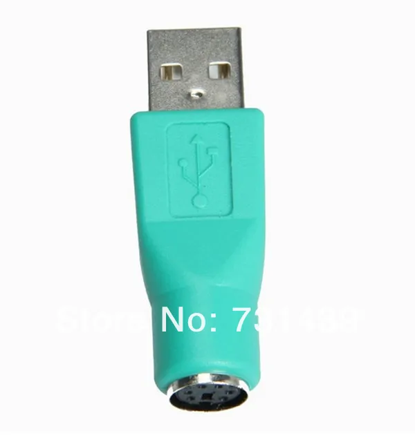 USB штекер преобразователь в PS2 Женский кабель адаптер Голубой цвет для