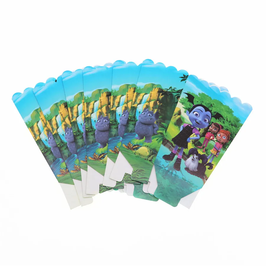 popcorn 6pcs 6 шт./партия Vampirina тема для девочек одноразовая коробка конфет День рождения, детский душ тема столовая посуда все для праздника - Цвет: popcorn 6pcs