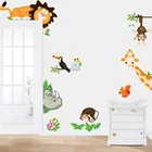 Настенный стикер для детской комнаты с изображением жирафа, обезьяны, Льва, животных