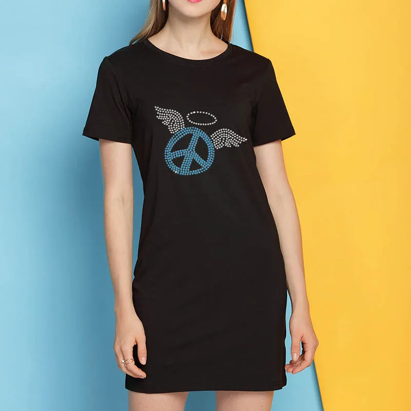 Летнее платье 2018 Для женщин короткий рукав Мини Мода Повседневное BlackDress s Костюмы