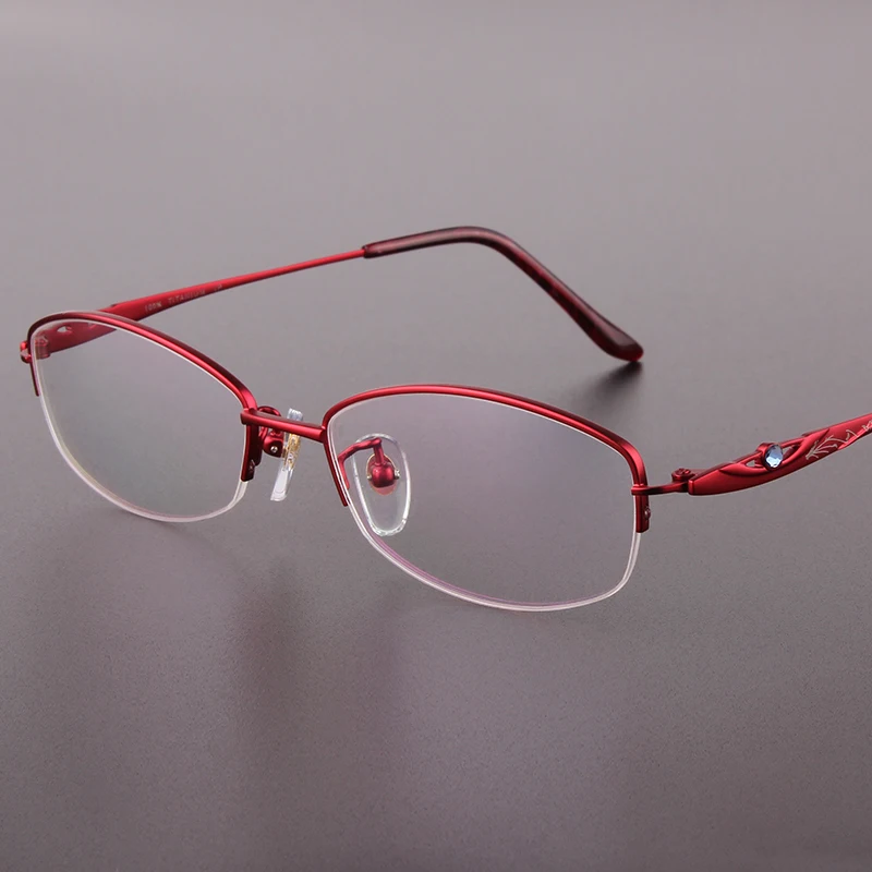 Оправа для очков полуободковая из чистого титана 8313|women prescription eyewear|fashion