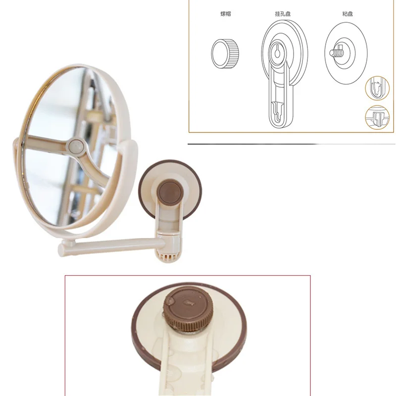 Зеркало для макияжа с туалетным столиком зеркальная поверхность черный 10X или 1X