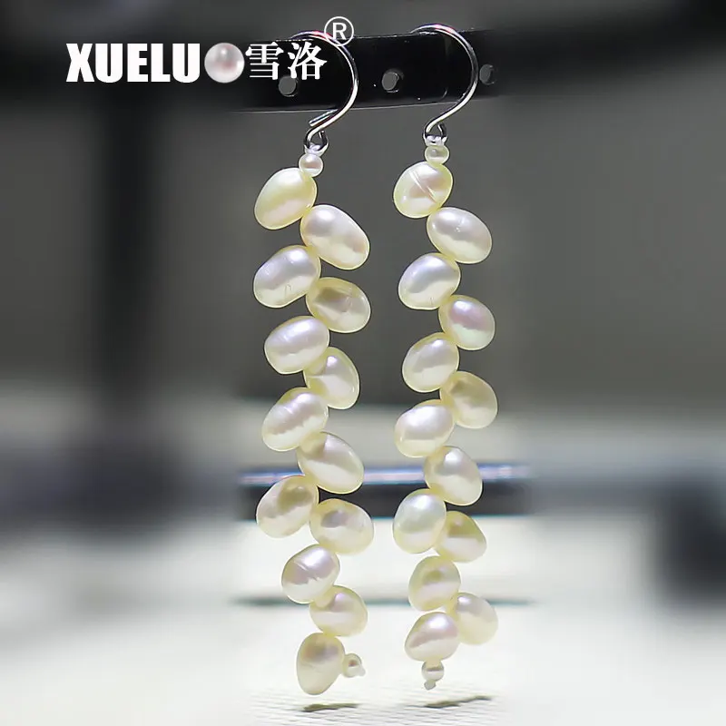 Серьги XUELUO из стерлингового серебра 925 пробы с натуральным пресноводным жемчугом