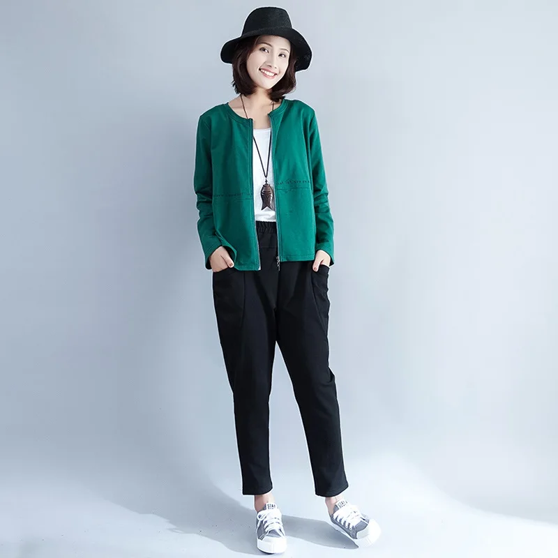 2017 Новинка осени Женская куртка Большие размеры модные однотонные Женские