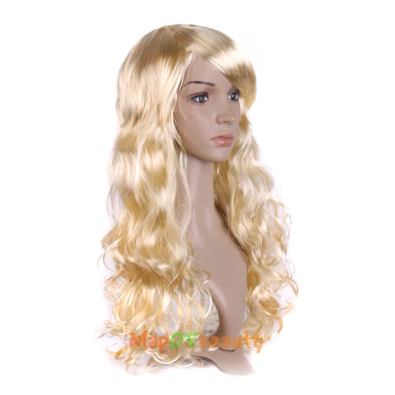 MapofBeauty 24 &quotблондинка парик длинные волнистые косплэй Искусственные парики для