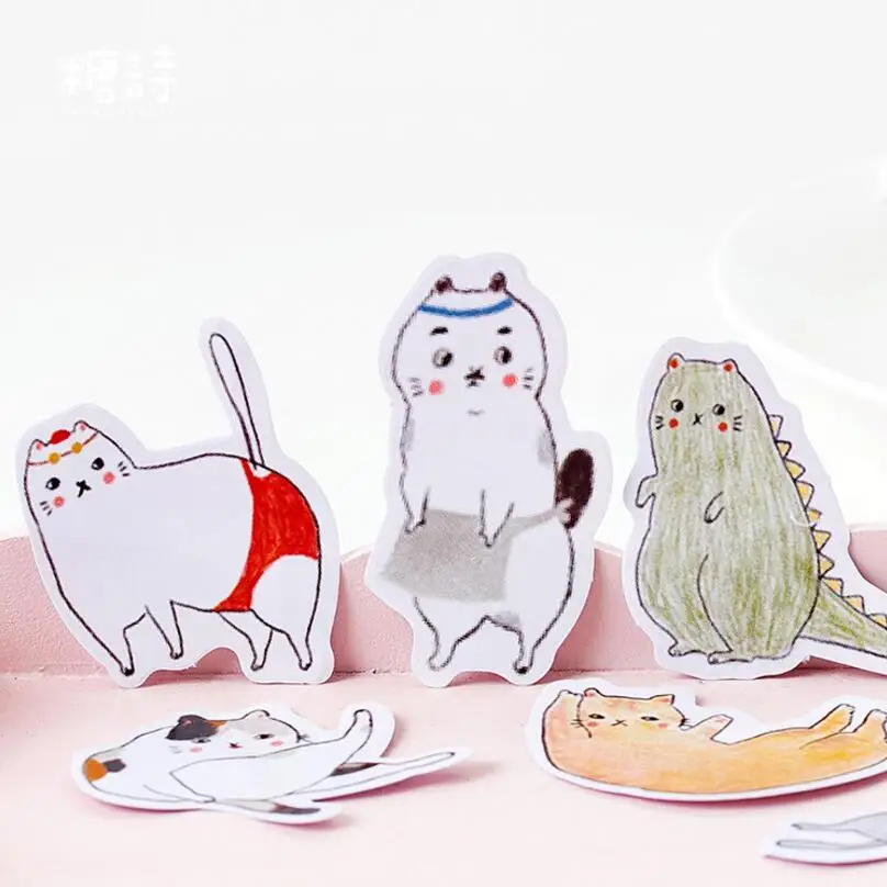 45 шт./лот Fat cat Мини Декоративные наклейки Клейкие DIY украшения дневник японские