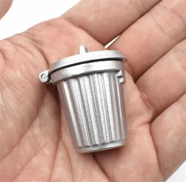 1:12 Dollhouse Miniature Furniture Home Garden Trash Can Garbage Bin Silver | Дом и сад