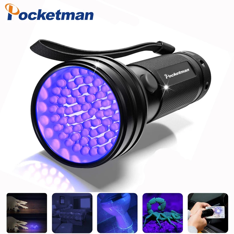 

Multi-functuon LED Purple Ultra Violet UV Flashlight 395-400nm Outdoors Urine Detector For Marker Checker Detection Torch Light