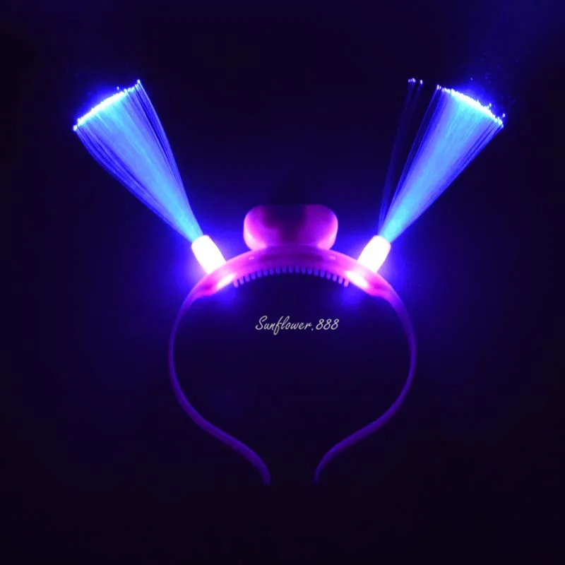 12pcs/lot Flashing LED optical fiber headband light Glow party kid's toys home decor birthday|Сверкающие товары для