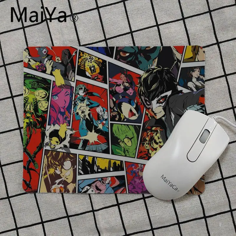 No Lock Edge18x22cm Maiya Persona 5 Резиновая мышь прочный коврик для мыши на стол Гладкий блокнот для письма настольные компьютеры мат игровой коврик для мыши - Цвет: No Lock Edge18x22cm