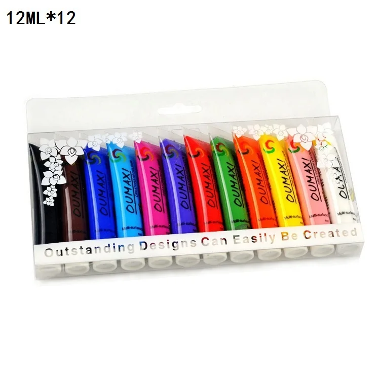 

Hot 12 pcs/set Oumaxi Nail Acrylic UV Gel Design 12 Color 3D Nail Painting Acrylic Paint Nail Polish 12ML/PCS