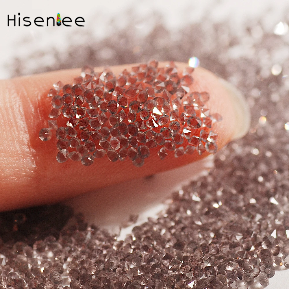 Gray Glass Glitter Point Back Rhinestone 1.1MM Crystal Transparent Zircon Micro Diamond Nail Art Salon Fashion DIY Gems 2880pcs | Дом и сад