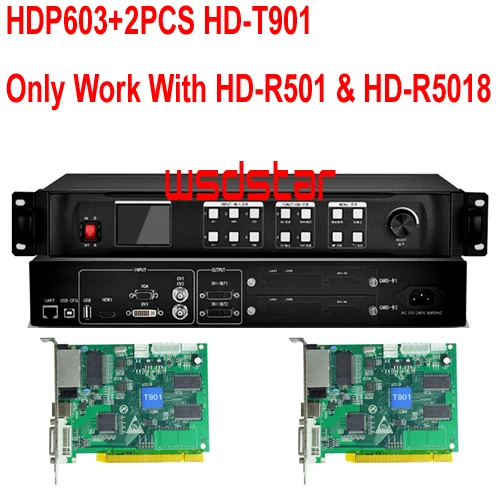 HDP603 + 2 шт. HD T901 светодиодный экран видеопроцессор HDMI/DVI/VGA/CVBS 1920*1200 Поддержка одной